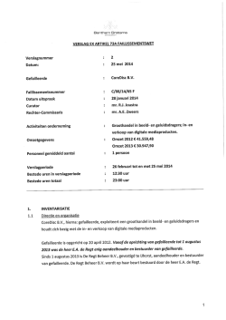 VERSLAG EX ARTIKEL 73A FAILLISSEMENTSWET Verslagnummer