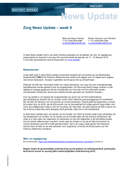Zorg News Update – week 9