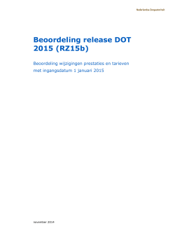 Beoordeling release DOT 2015 (RZ15b)
