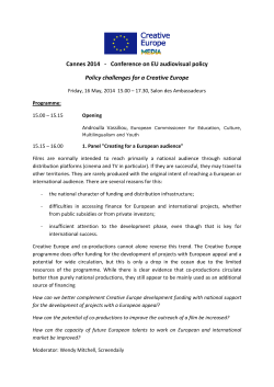Cannes 2014 - Conference on EU audiovisual policy Policy