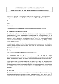 Huurovereenkomst - Vakantiehuis Westende