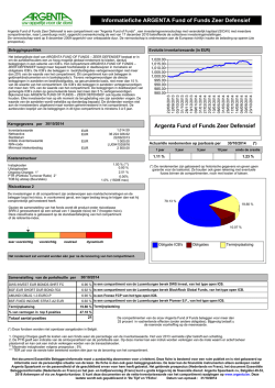 Informatiefiche ARGENTA Fund of Funds Zeer Defensief Argenta