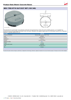 Product Data Sheet: Concrete Bases BES 17KG KT16