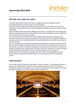 Jaarverslag 2013-2014 - Vrienden van Het Gelders Orkest