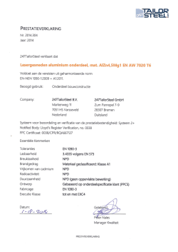 Klik hier voor de Prestatieverklaring AlZnMg1 EN
