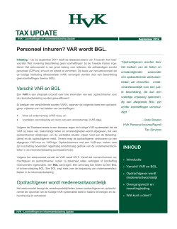HVK - Tax Update - BRNC - HVK STEVENS Belastingadvies