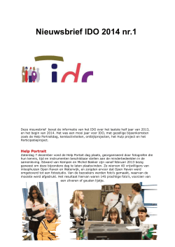 nieuwsbrief voorjaar 2014 - Stichting IDO
