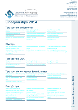Eindejaarstips 2014 - Verdoorn Adviesgroep