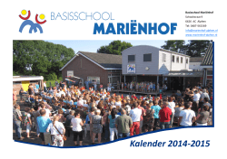 Jaarkalender 2014-2015 - Basisschool Mariënhof
