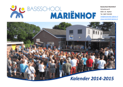 Jaarkalender 2014-2015 - Basisschool Mari&euml;nhof