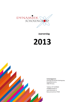 Jaarverslag 2013 - Dynamiek Scholengroep
