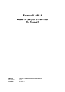 Zorgplan 2014-2015