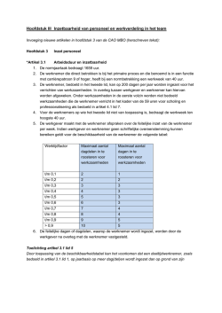 Inzetbaarheid van personeel en werkverdeling in het team
