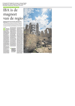 IBA is de magneet van de regio IBA is de