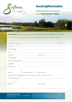 inschrijfformulier leden - Golfbaan Echt