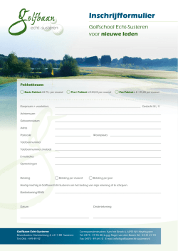 inschrijfformulier nieuwe leden - Golfbaan Echt