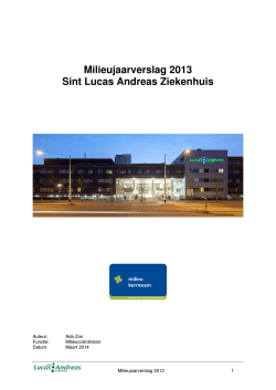 Milieuverslag Sint Lucas Andreas Ziekenhuis 2013