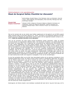 Staat de Surgical Safety Checklist ter discussie?