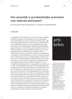 Hoe wezenlijk is grondwettelijke autonomie voor federale deelstaten?
