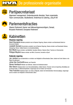 in een bondig overzicht van onze professionele - Vacatures - N-VA