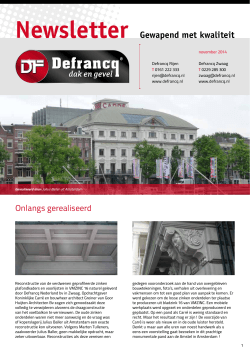 Newsletter - Defrancq Nederland