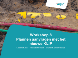 Workshop 8 Plannen aanvragen met het nieuwe KLIP