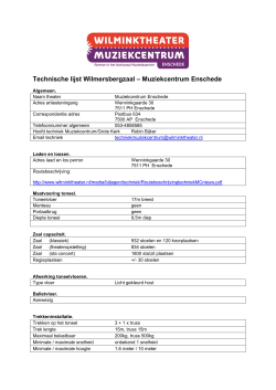 Technische lijst Wilmersberg Zaal