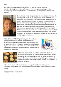 Hallo, Mijn naam is Wencke Huurneman. Ik ben 24 jaar en woon in
