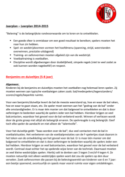 Jaarplan seizoen 2014