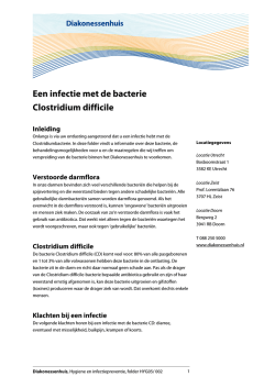 Een infectie met de bacterie Clostridium difficile