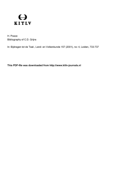 H. Poeze Bibliography of C.D. Grijns In: Bijdragen tot de Taal