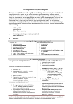 Screening Tool Cervicogene Duizeligheid