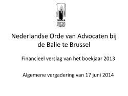 Inkomsten - Nederlandse Orde van Advocaten bij de Balie te Brussel