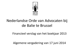 Inkomsten - Nederlandse Orde van Advocaten bij de Balie te Brussel