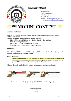 Uitnodiging 5de Morini Contest 2, 3, 4, en 5 oktober 2014.
