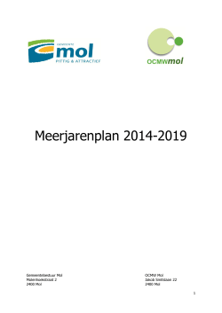 Meerjarenplan 2014-2019 - Agentschap voor Binnenlands Bestuur
