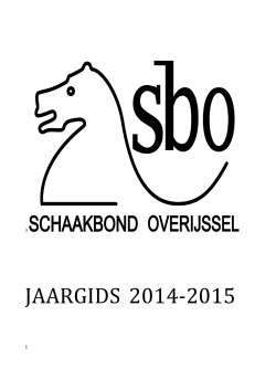 SBO jaargids 2014 - Schaakbond Overijssel