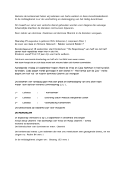 Ook komt aanstaande donderdag om half acht het BHV team weer
