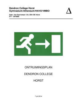 Ontruimingsplan Dendron College (versie 7 juli 2014).
