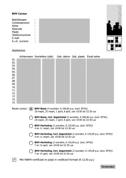 BHV Cursus Bedrijfsnaam : Contactpersoon : Adres