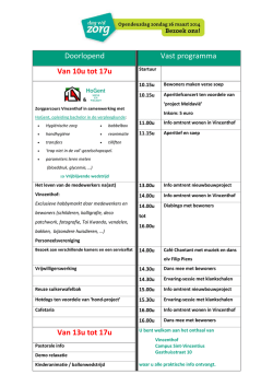 Doorlopend Vast programma Van 10u tot 17u Van 13u tot 17u