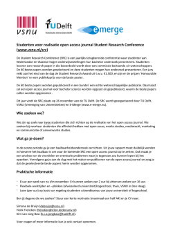 Studenten voor realisatie open access journal Student Research