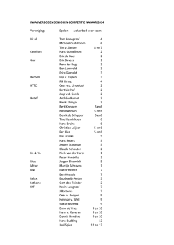 INVALVERBODEN SENIOREN COMPETITIE NAJAAR 2014