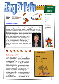 Infobulletin 30 oktober 2014