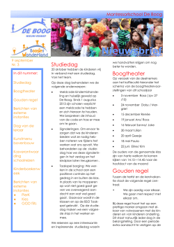 Nieuwsbrief - Montessorischool de Boog