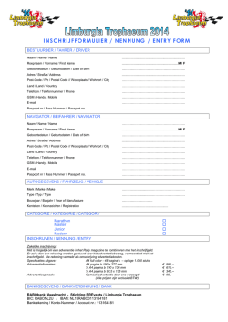 inschrijfformulier / nennung / entry form