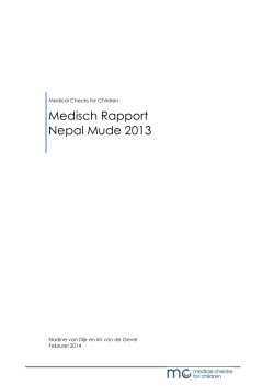 Medisch Rapport Nepal Mude 2013