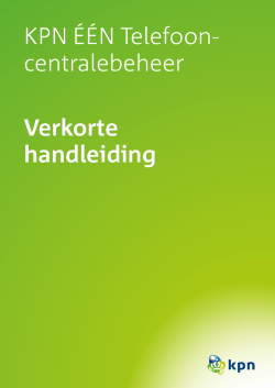Handleiding KPN ÉÉN Telefooncentrale