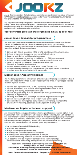 Junior Java / Javascript programmeur Medior Java / App