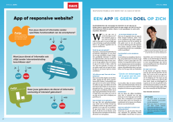 EEN APP IS GEEN DOEL OP ZICH